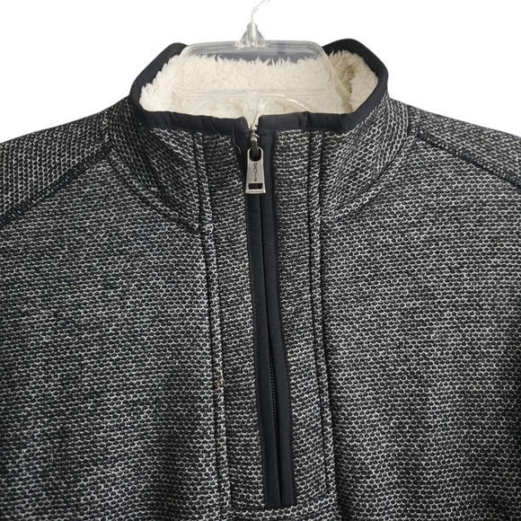 Orvis Mens Size Medium Black Brighton Pullover Sherpa Lined 1/4 Zip - Picture 2 of 10